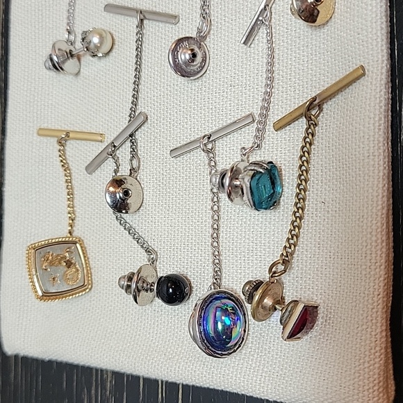 Lot of Mens Tie Tacks in Silver and Gold Tone - Picture 2 of 7